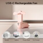 Mini Fans 4500mAh Handheld USB Rechargeable Table Desk Personal Small Fans With Powerbank