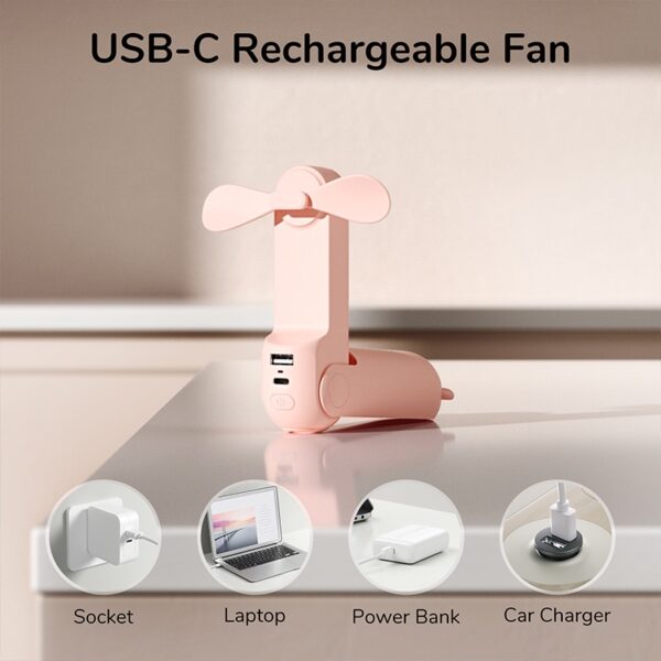 Mini Fans 4500mAh Handheld USB Rechargeable Table Desk Personal Small Fans With Powerbank