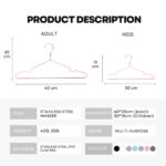 Extra Thick Stainless-Steel PVC Anti-Slip Matel Hanger, Adult, Kids Clothing Hanger.